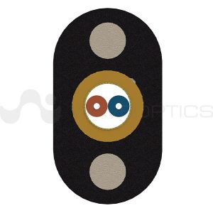 Flat Drop Indoor Outdoor Dual Cable Front view