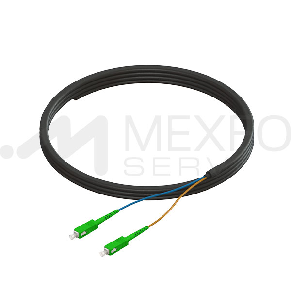 2-Core-Flat-Drop-Fiber-Optic-Pigtail-Orange-Blue