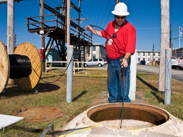 Installation of fiber optic cable for the SRNL.