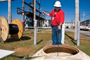 Installation of fiber optic cable for the SRNL.